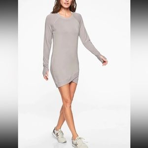 Athleta Heather Gray Long Sleeve Sweatshirt Dress